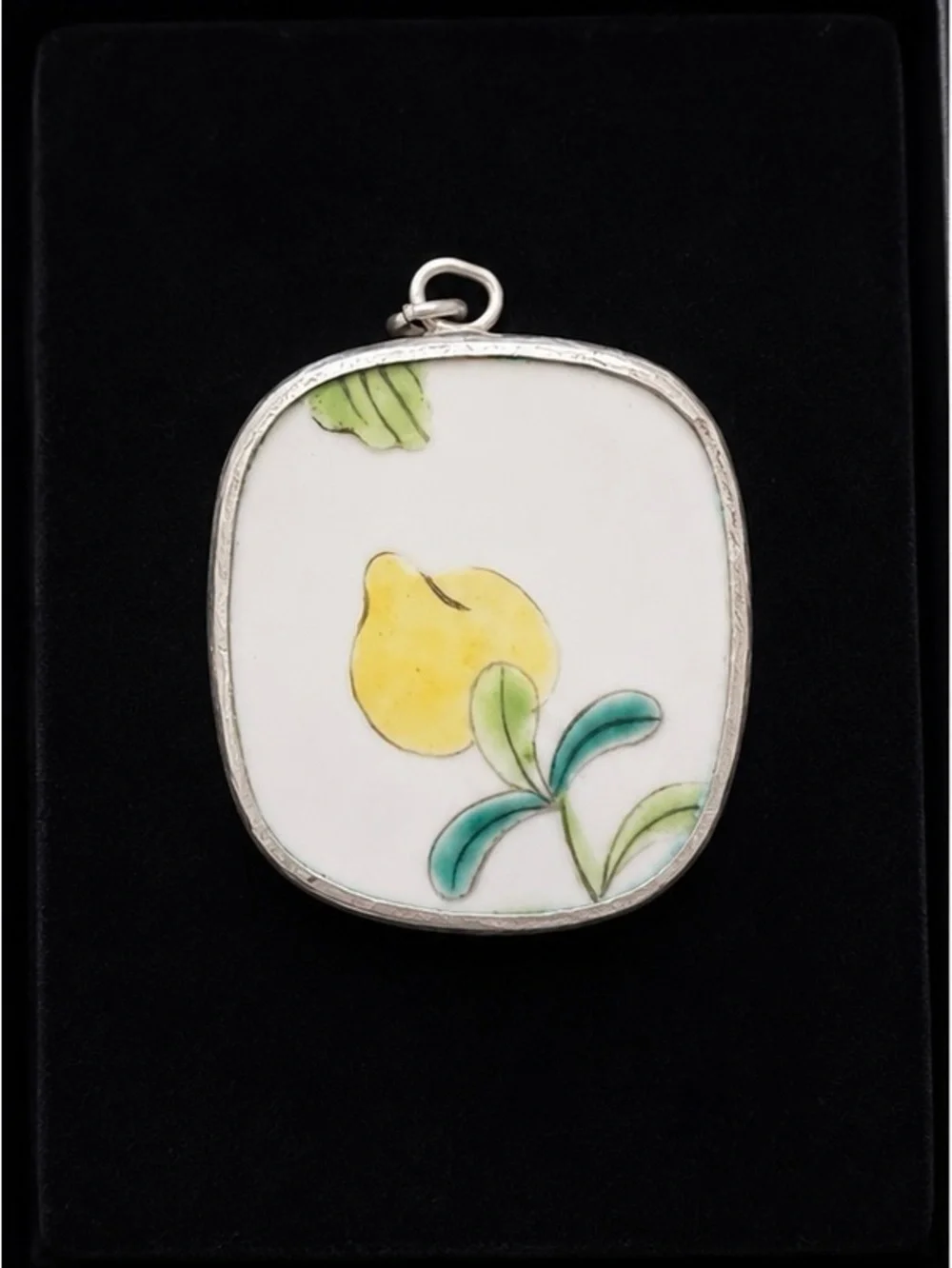 Vintage Handcrafted Broken China Pendant | Silver-Plated Artisan Jewelry